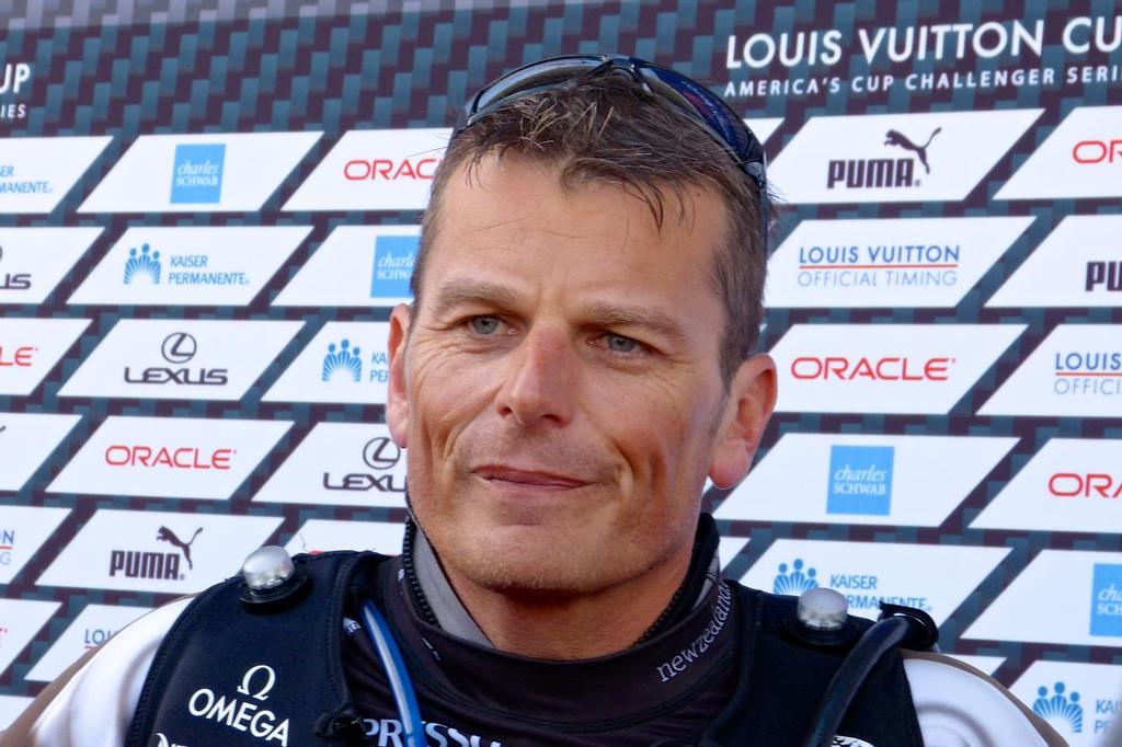 Dean Barker, skipper of Emirates Team NZ, Media Conference after Race 6 of the Final of the Louis Vuitton Cup © Chuck Lantz http://www.ChuckLantz.com